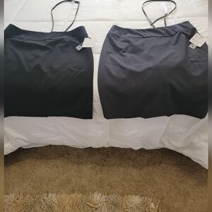 Lot 2 Career Skirts 1 Black/ 1  Charcoal sz 14 below the knee Liz Claiborne NWT